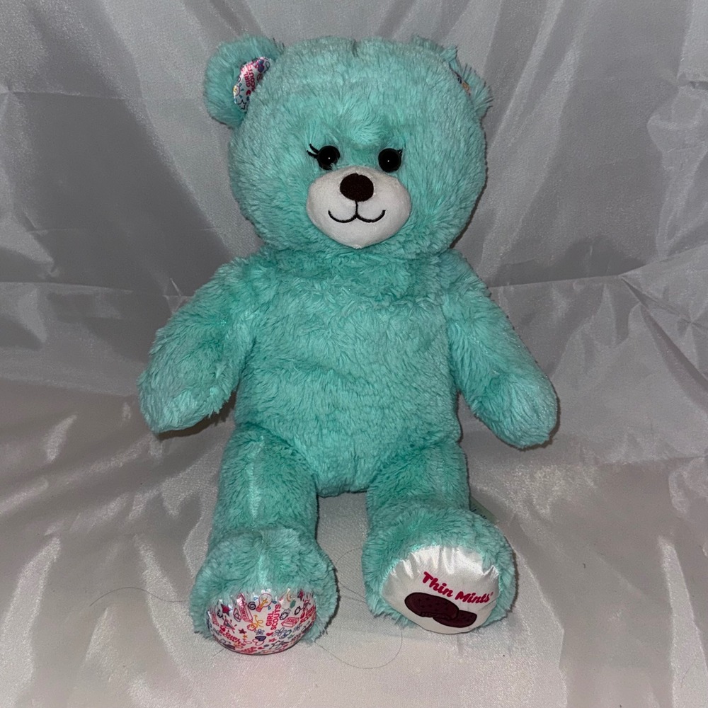 Build-A-Bear Girl Scouts Thin Mints Teal Teddy Bear 16" Scented Cookie Plush